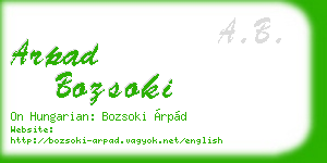 arpad bozsoki business card